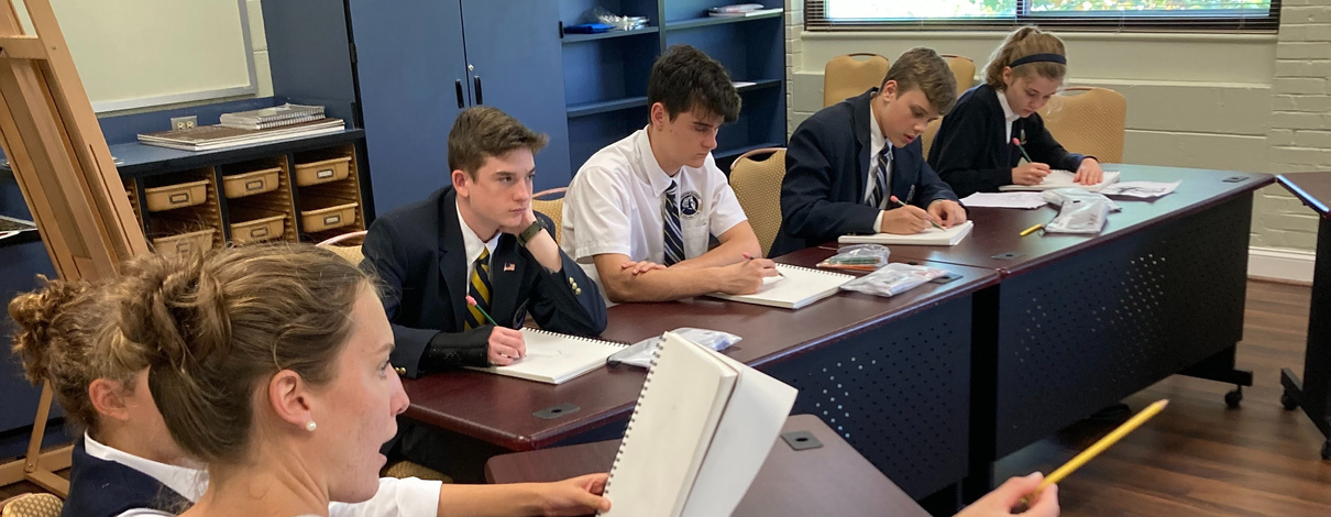 CASTA students in a classical drawing class